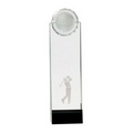 11 1/4 inch Clear/Black Crystal Stand-up w/ 3D Golfer